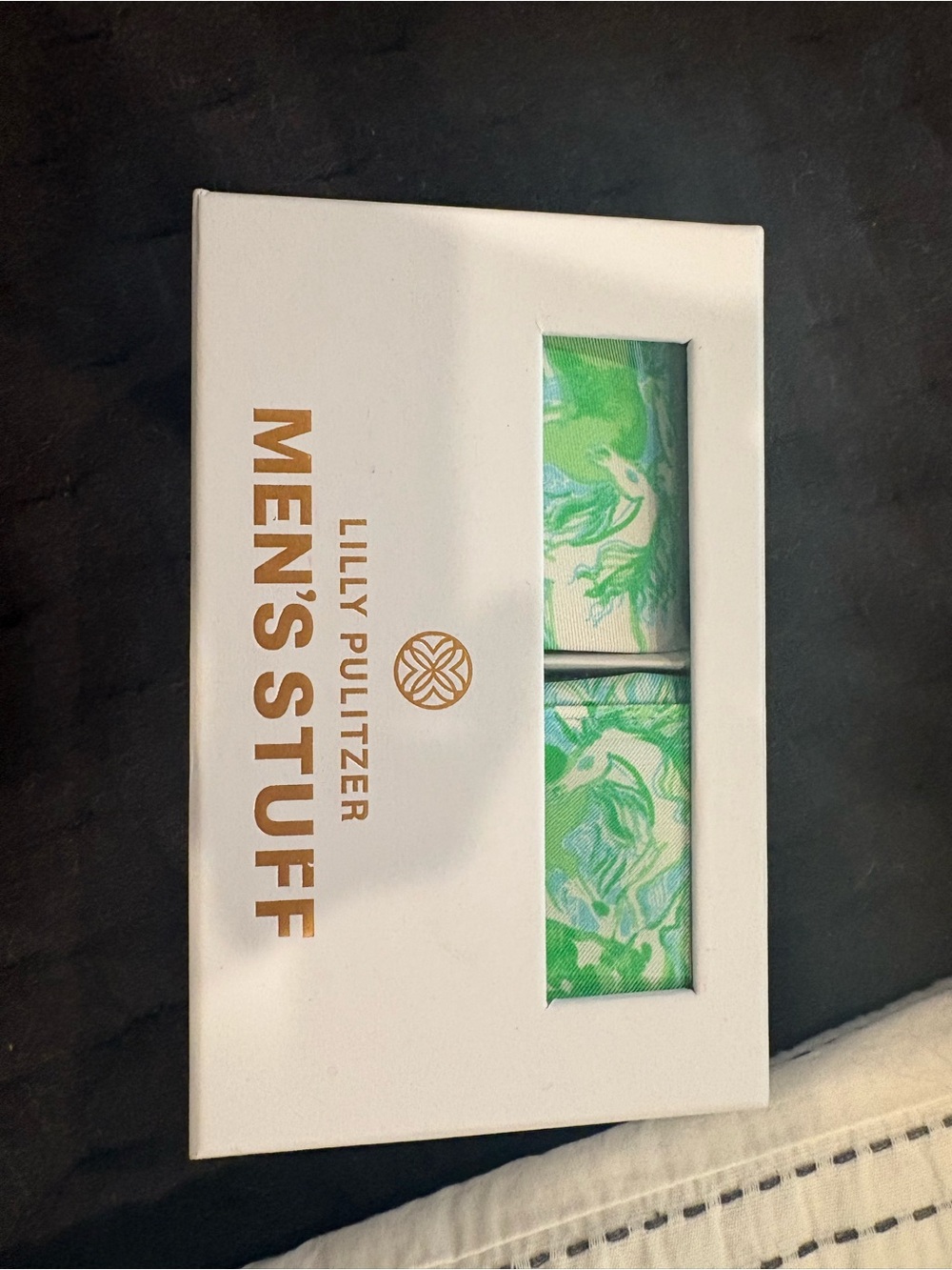 Lilly Pulitzer Green & White Men's Tie Gift Set